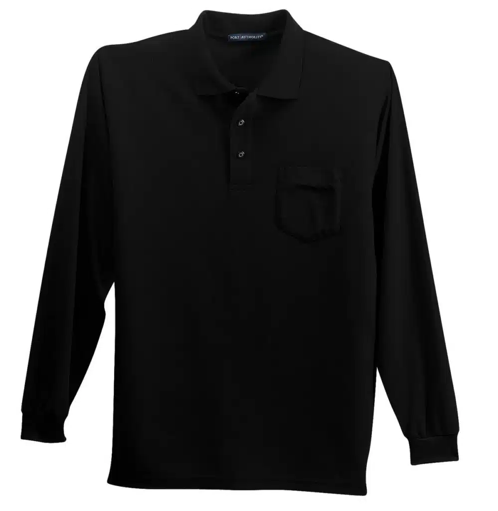 Port Authority® Silk Touch Men Long Sleeve Polo with Pocket. K500LSP